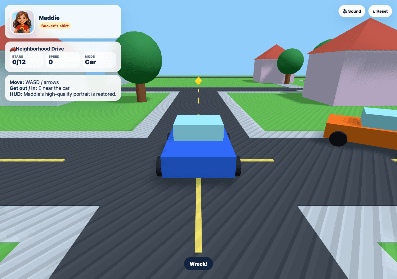 Neighborhood Drive — built by Sara, age 6 on SafeSpark